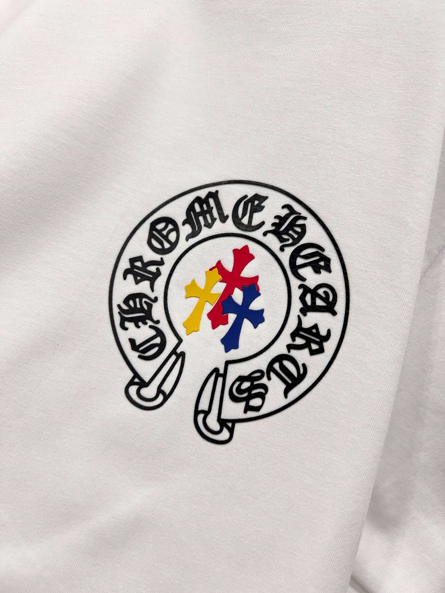 🅿️190 CH Crow 2025 Autumn and Winter New Short-sleeved T-shirt Horseshoe Sanskrit word craft Cross foam craft design The real thing is great🔥Same style for men and women, loose version Size S M L XL XXL Five sizes black white